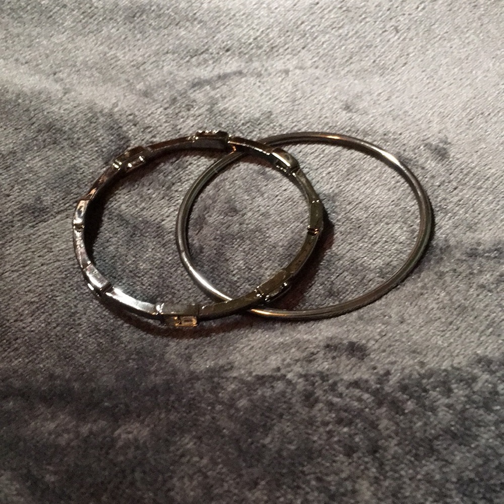 Black Steel Bangle Set of 2